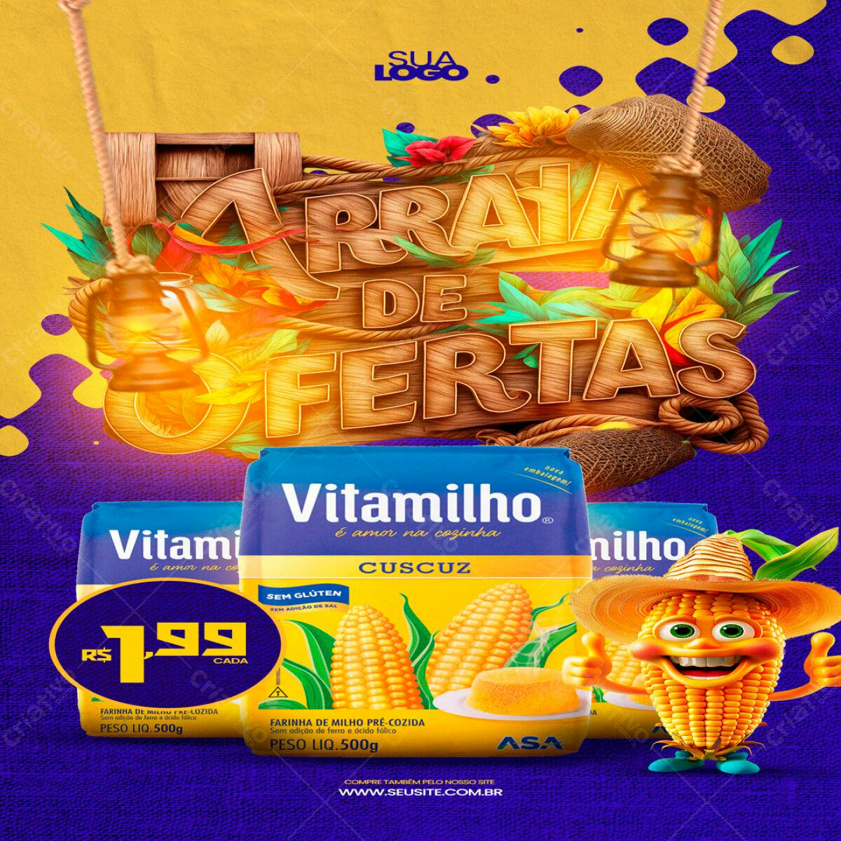 Flyer Chuva de Ofertas Vitamilho PSD Editável