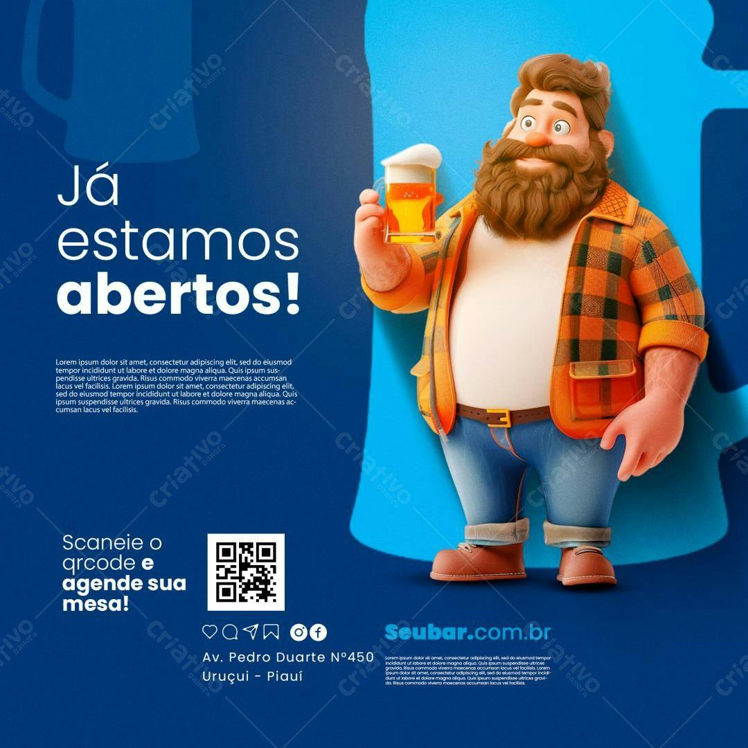 Flyer para Inauguração de Bar PSD Editável