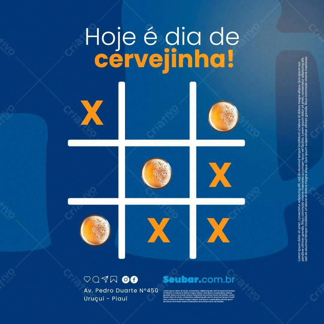 Post de Mídias Sociais Cerveja PSD Editável