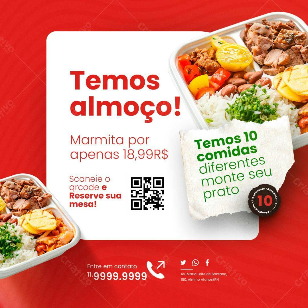Flyer para Restaurante PSD Editável