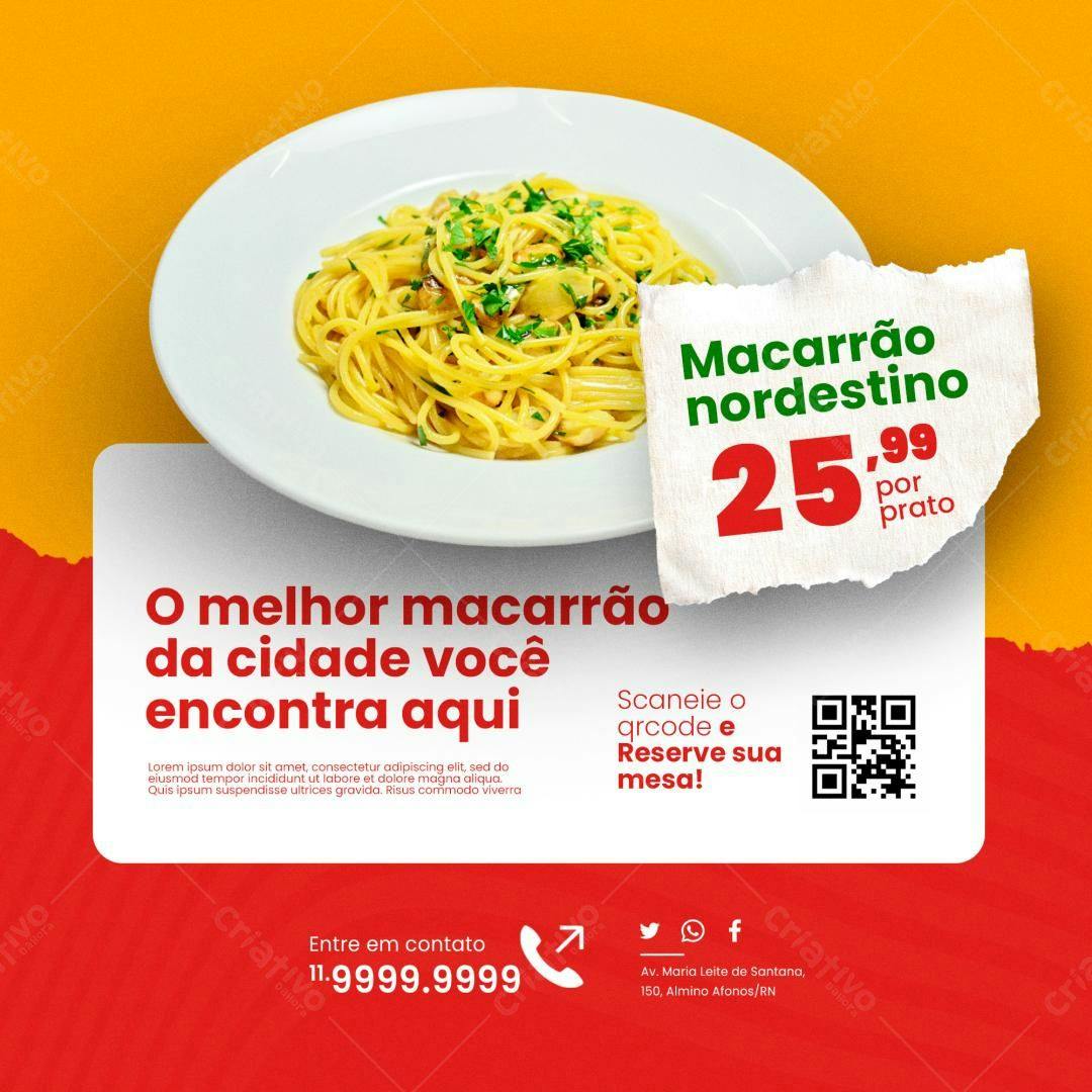 Flyer para Restaurante PSD Editável