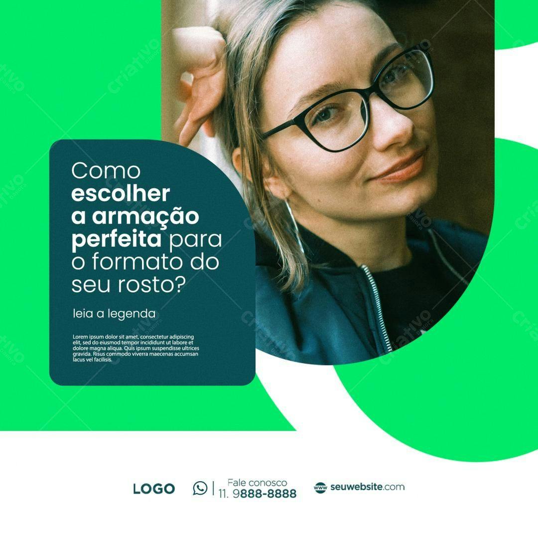Post para Redes Sociais Óculos PSD Editável