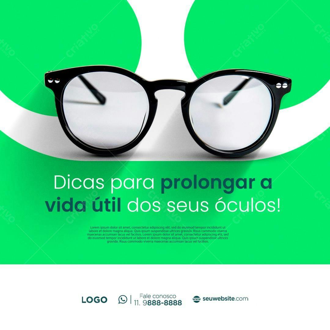 Post para Redes Sociais Óculos PSD Editável