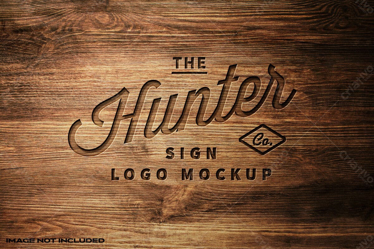 Mockup de Logo em Madeira PSD Editável