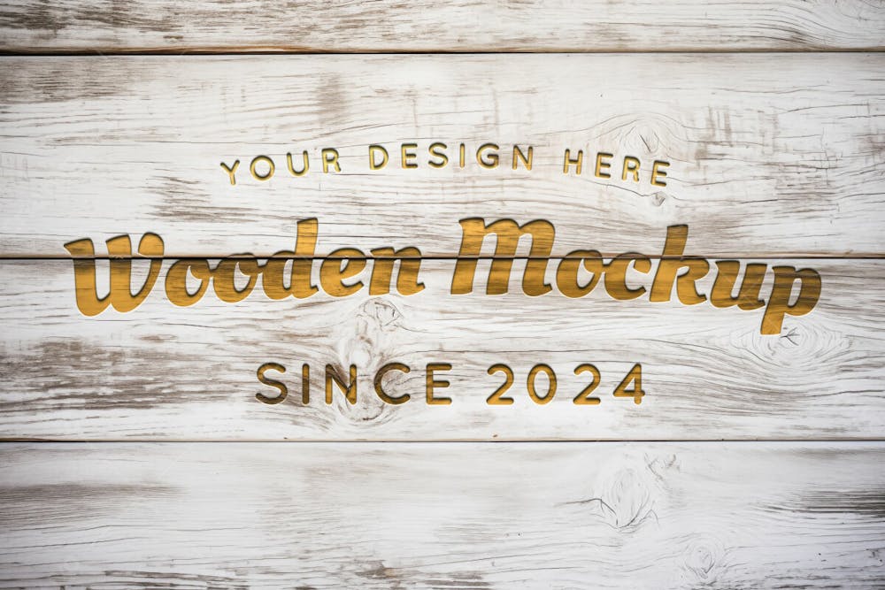 Fechar O Design Do Logotipo De Madeira 3 Mockup