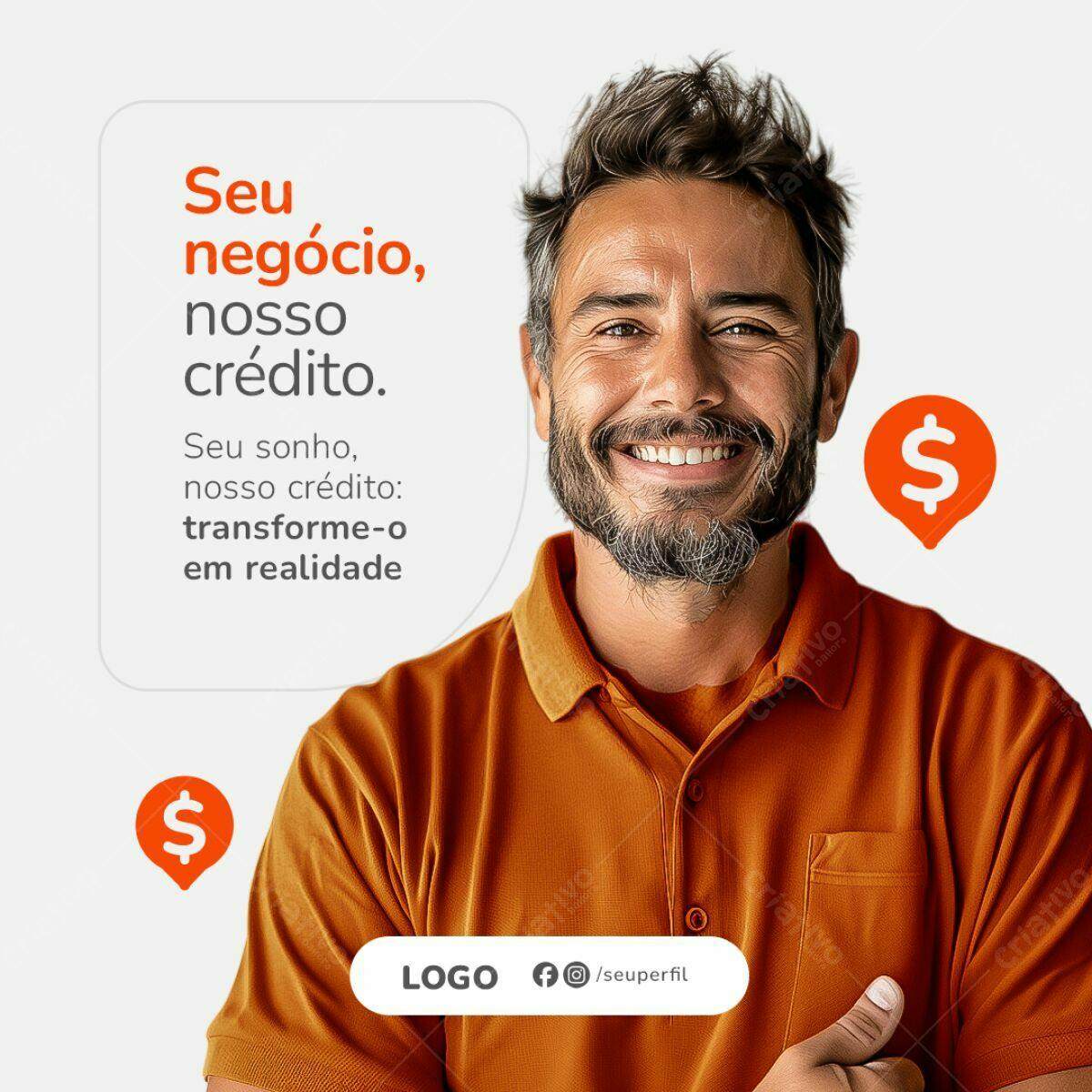 Postagem Mídias Sociais Crédito PSD Editável