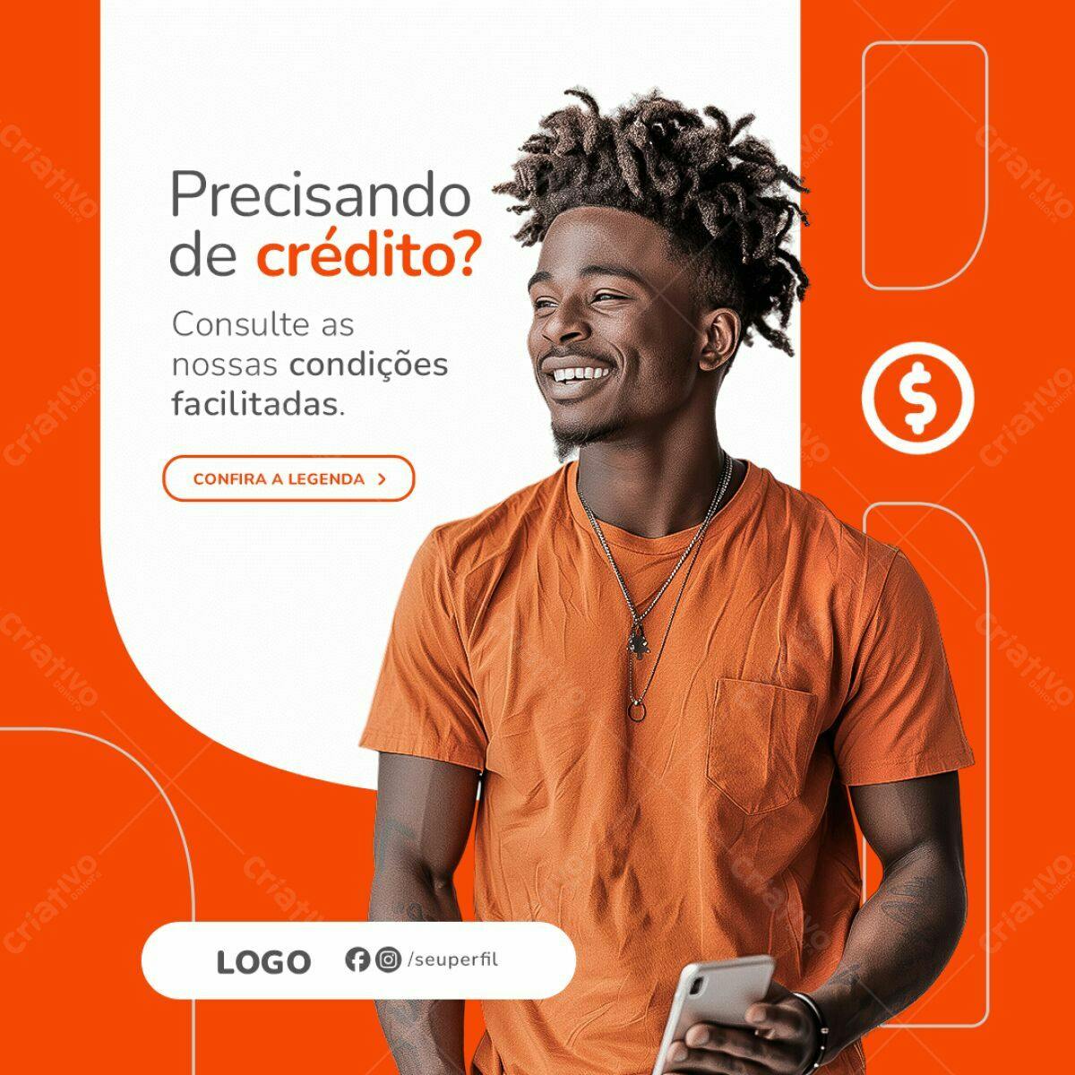 Post para Redes Sociais Crédito PSD Editável