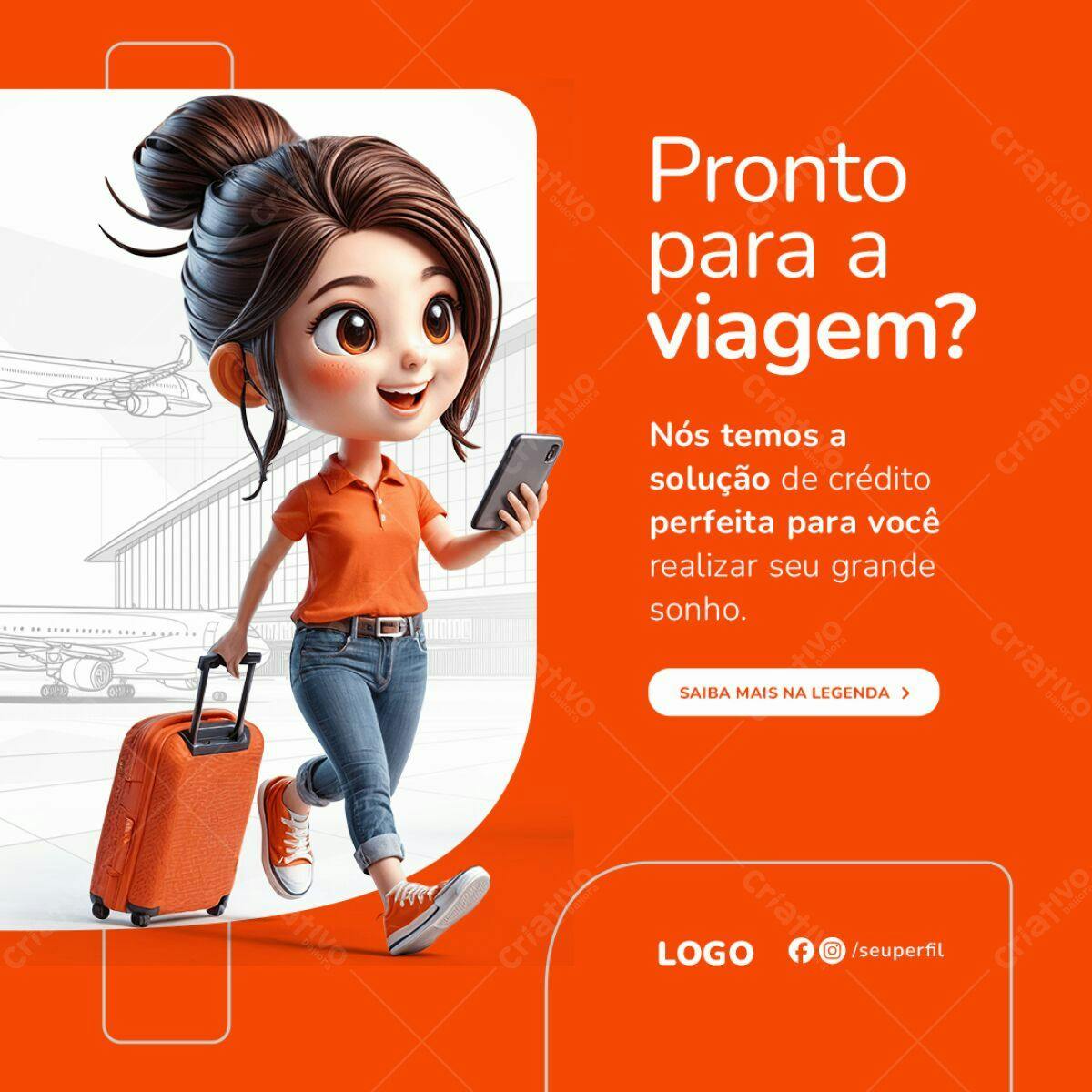Post para Viagem PSD Editável
