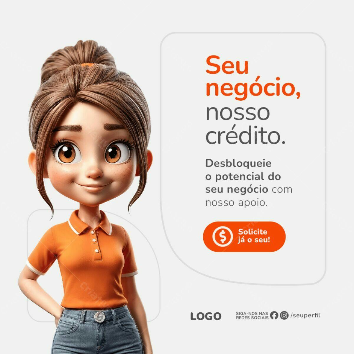 Postagem Mídias Sociais Crédito PSD Editável