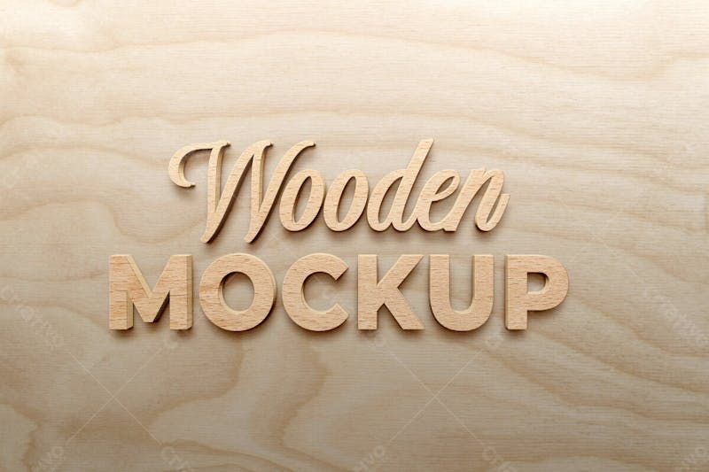 Fechar o design do logotipo de madeira 4 mockup