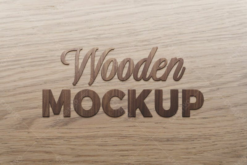 Fechar o design do logotipo de madeira 6 mockup