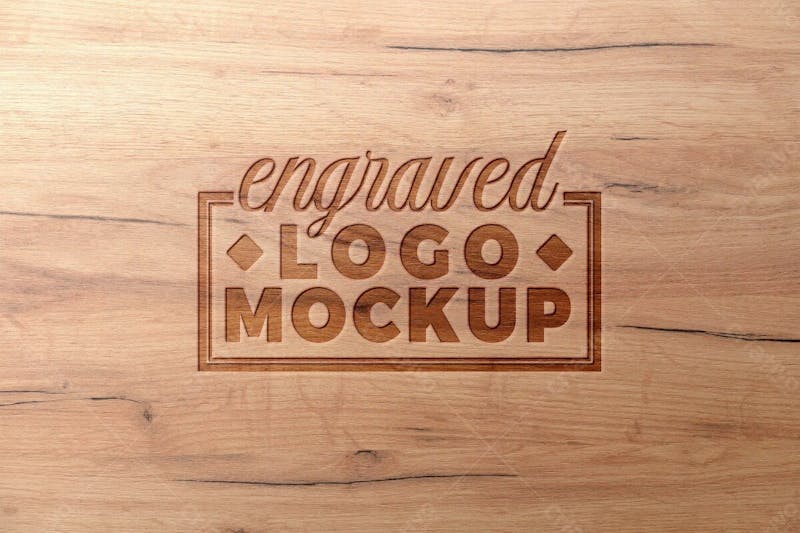 Fechar o design do logotipo de madeira 9 mockup