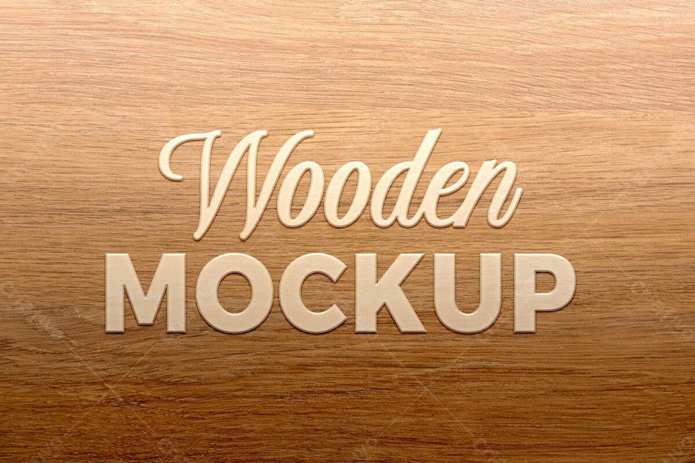Fechar O Design Do Logotipo De Madeira 16 Mockup