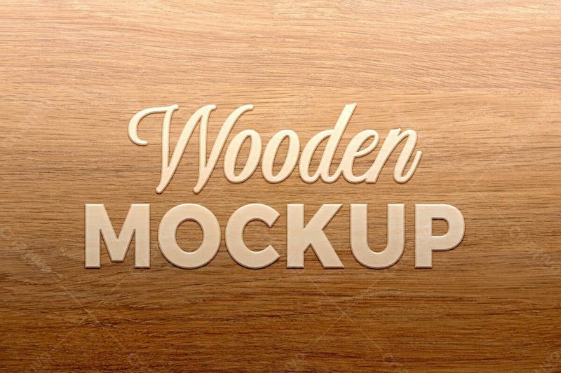 Fechar o design do logotipo de madeira 16 mockup