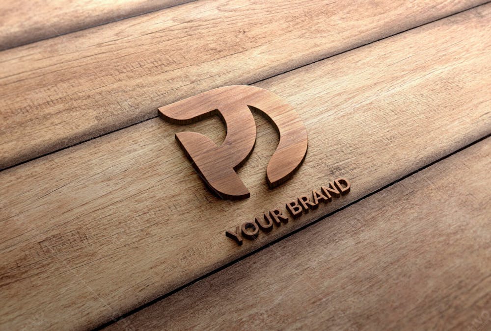 Fechar O Design Do Logotipo De Madeira 20 Mockup
