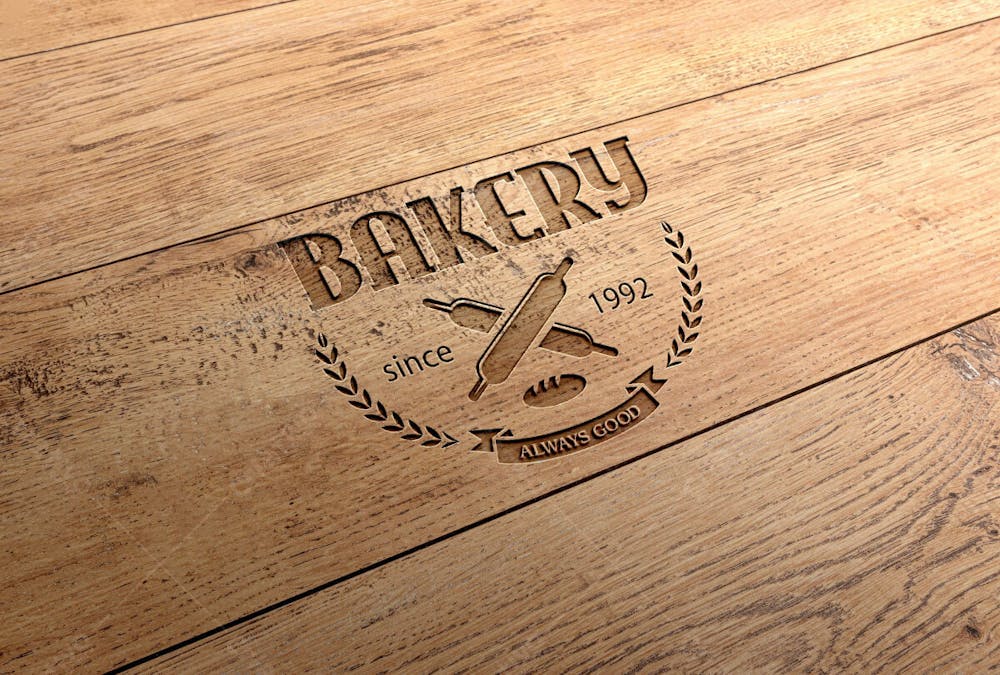 Fechar O Design Do Logotipo De Madeira 21 Mockup