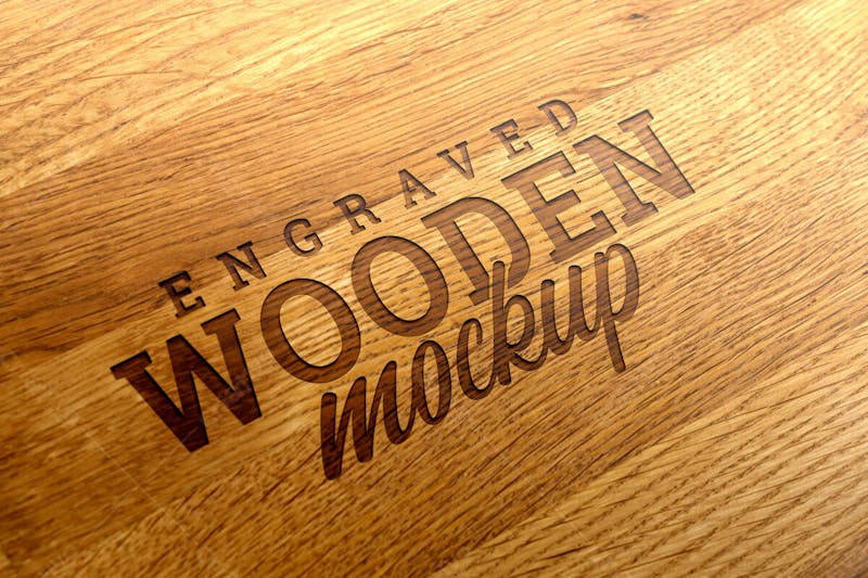 Fechar o design do logotipo de madeira 22 mockup