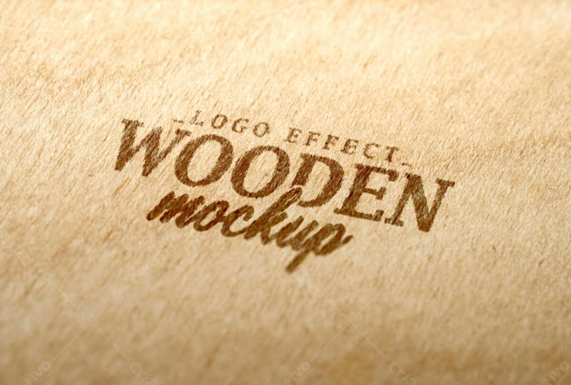 Fechar o design do logotipo de madeira 24 mockup
