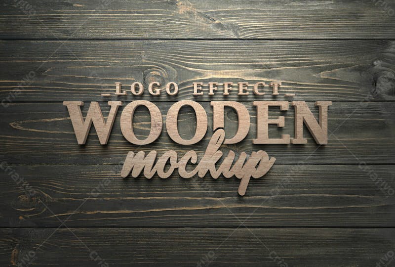 Fechar o design do logotipo de madeira 26 mockup