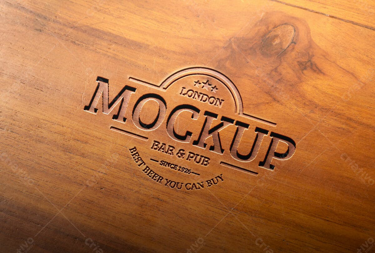 Mockup de Logotipo para Bar e Pub PSD Editável