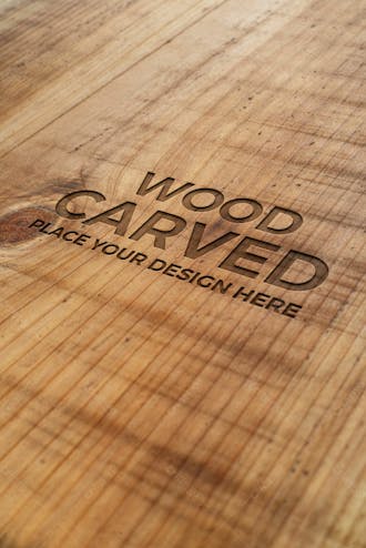 Fechar o design do logotipo de madeira 33 mockup