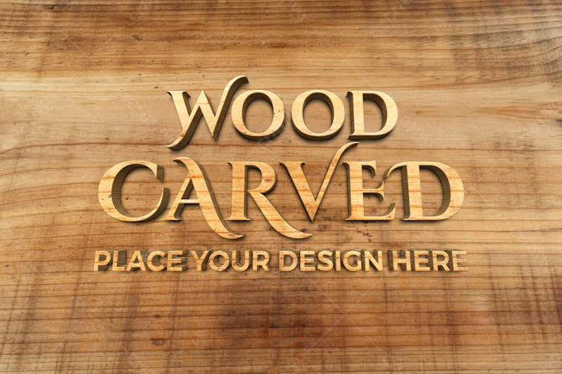 Fechar o design do logotipo de madeira 35 mockup