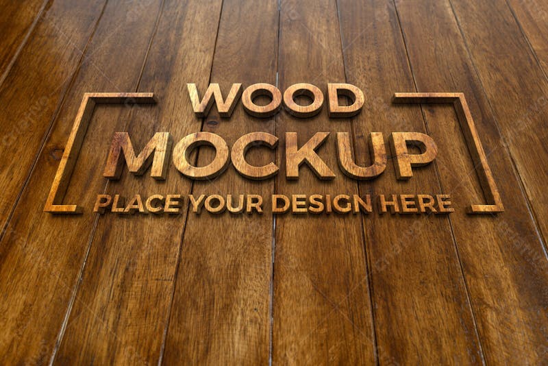 Fechar o design do logotipo de madeira 38 mockup