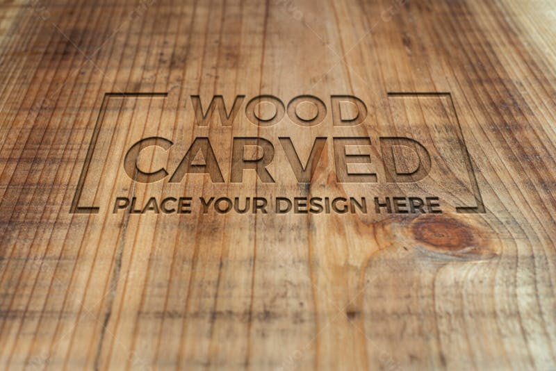 Fechar o design do logotipo de madeira 41 mockup