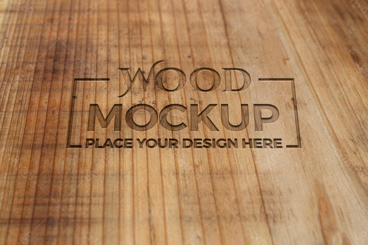Mockup de Madeira para Logos PSD Editável
