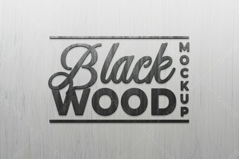 Feche o design do logotipo de madeira 5 mockup
