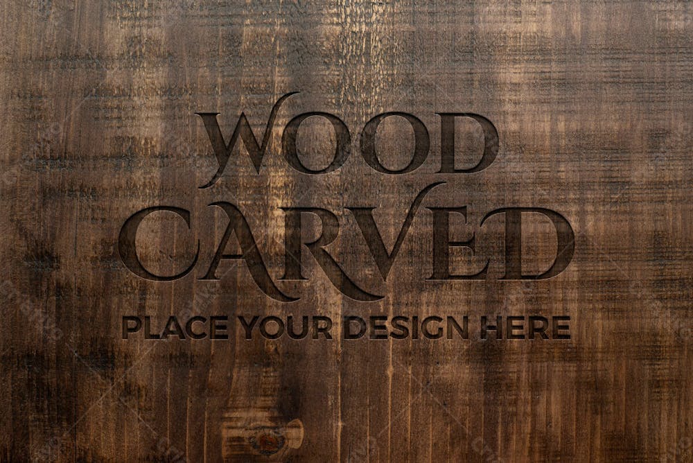 Feche O Design Do Logotipo De Madeira 31 Mockup