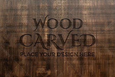 Feche O Design Do Logotipo De Madeira 31 Mockup