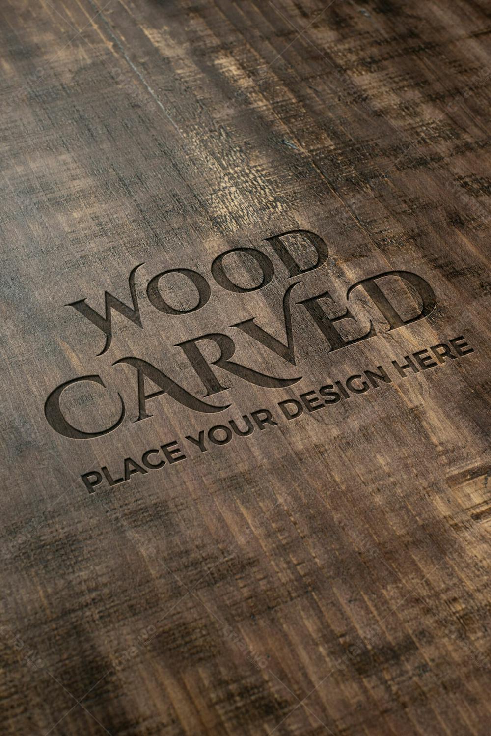 Feche O Design Do Logotipo De Madeira 32 Mockup