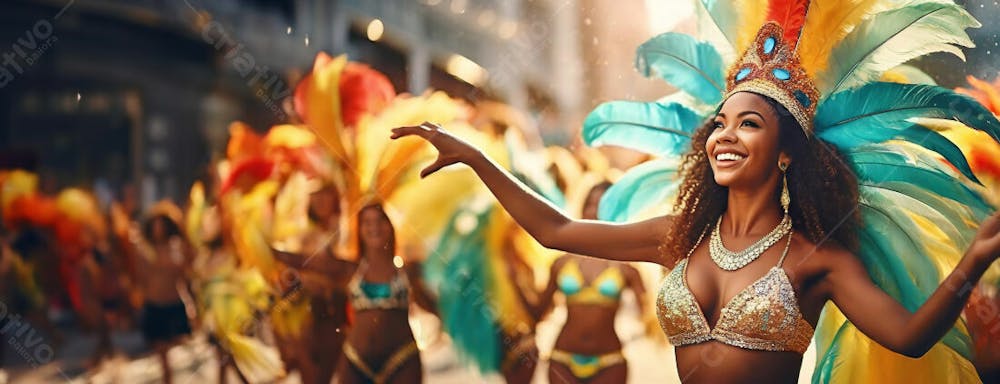 Pessoas Do Festival De Carnaval Brasileiro E Fundo Do Grupo Ai