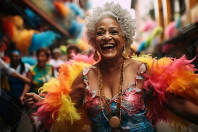 Pessoas Do Festival De Carnaval Brasileiro E Fundo Do Grupo Ai