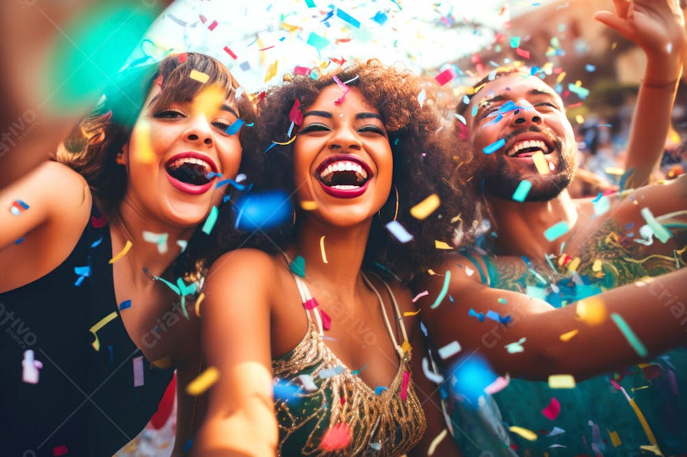 Pessoas Do Festival De Carnaval Brasileiro E Fundo Do Grupo Ai