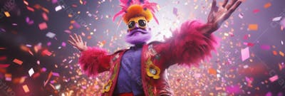 Pessoas Do Festival De Carnaval Brasileiro E Fundo Do Grupo Ai