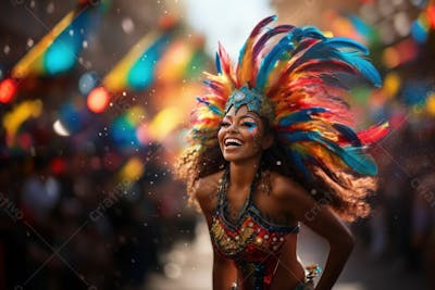 Pessoas Do Festival De Carnaval Brasileiro E Fundo Do Grupo Ai