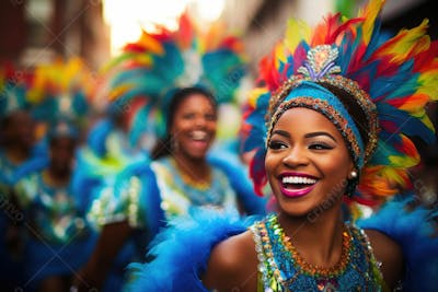 Pessoas Do Festival De Carnaval Brasileiro E Fundo Do Grupo Ai