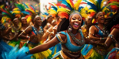 Pessoas Do Festival De Carnaval Brasileiro E Fundo Do Grupo Ai