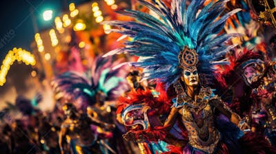 Pessoas Do Festival De Carnaval Brasileiro E Fundo Do Grupo Ai