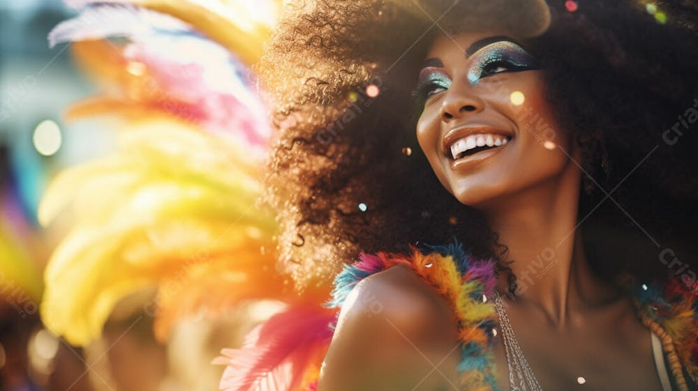 Pessoas Do Festival De Carnaval Brasileiro E Fundo Do Grupo Ai