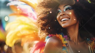 Pessoas Do Festival De Carnaval Brasileiro E Fundo Do Grupo Ai