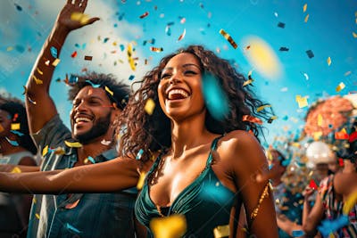 Pessoas Do Festival De Carnaval Brasileiro E Fundo Do Grupo Ai