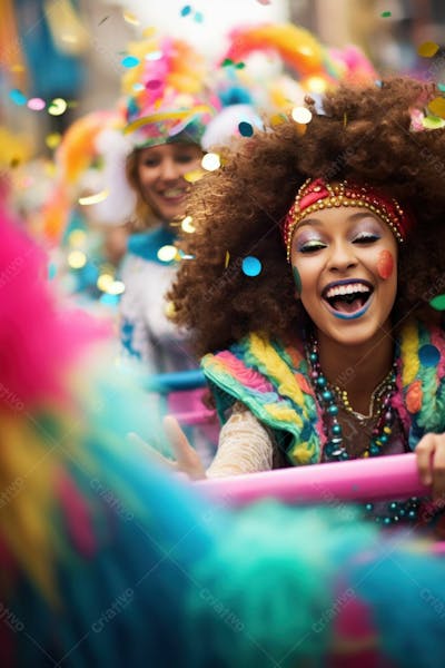Pessoas Do Festival De Carnaval Brasileiro E Fundo Do Grupo Ai