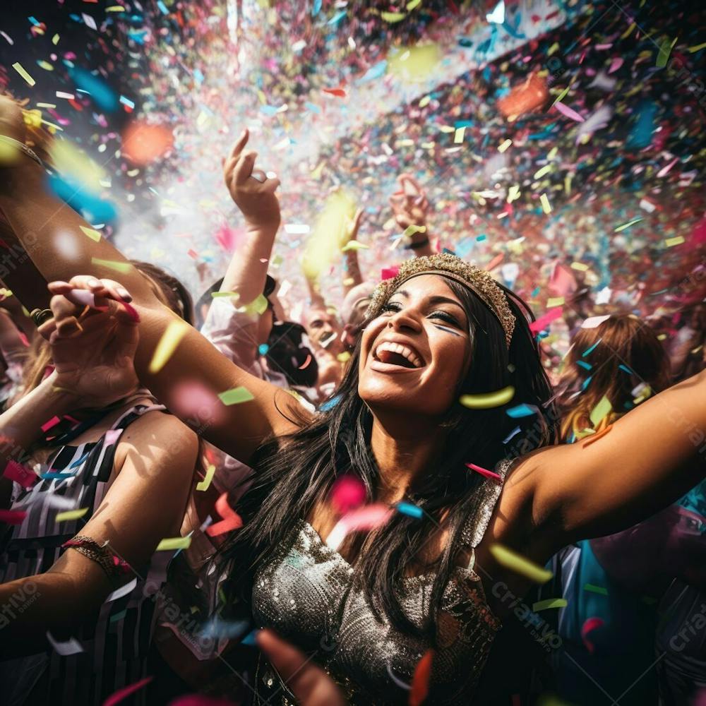 Pessoas Do Festival De Carnaval Brasileiro E Fundo Do Grupo Ai