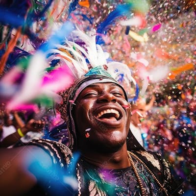 Pessoas Do Festival De Carnaval Brasileiro E Fundo Do Grupo Ai