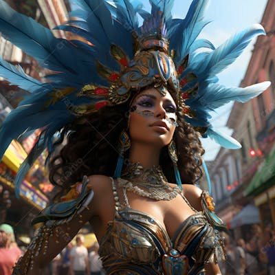 Pessoas Do Festival De Carnaval Brasileiro E Fundo Do Grupo Ai