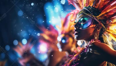 Pessoas Do Festival De Carnaval Brasileiro E Fundo Do Grupo Ai