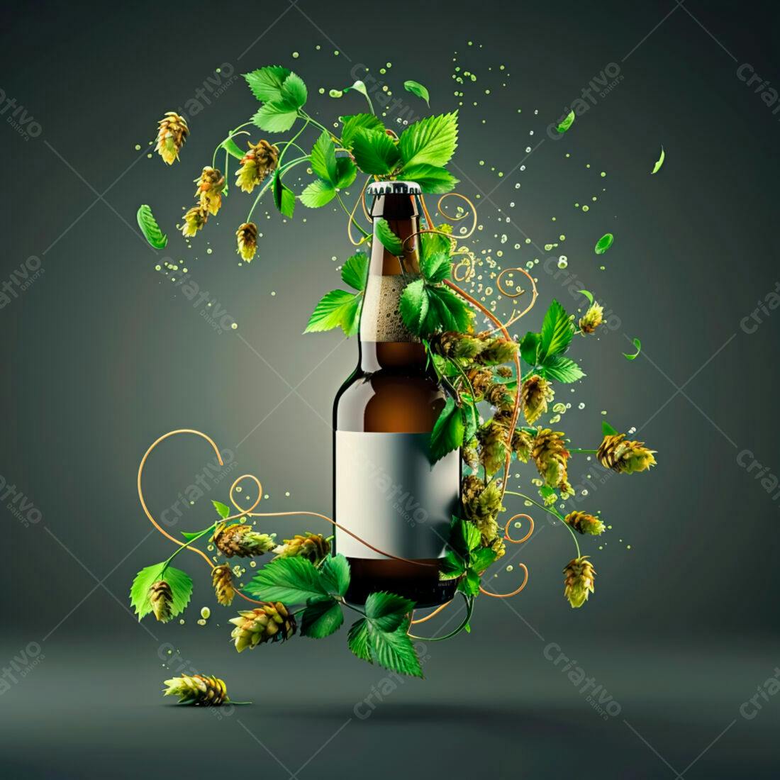 Garrafa de Cerveja com Lúpulo